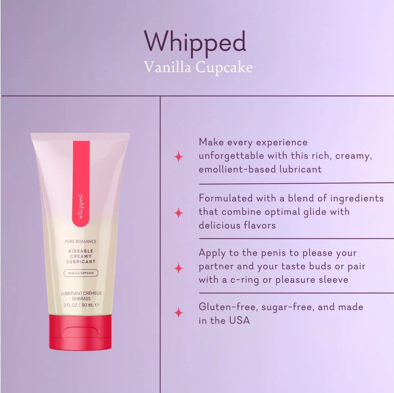 Creamy Edible Lubricant (Whipped) - Vanilla Cupcake